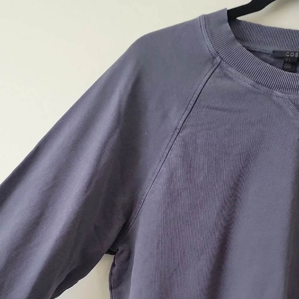 COS in Slate Crewneck Sweater Blue Size US L Quiet Luxury
